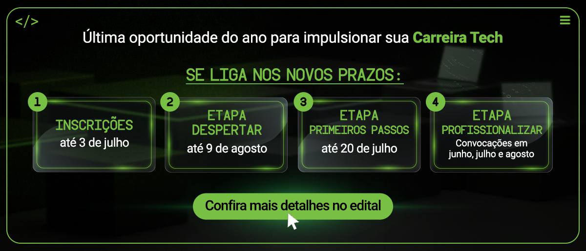 Banner – Novos Prazos Carreira Tech